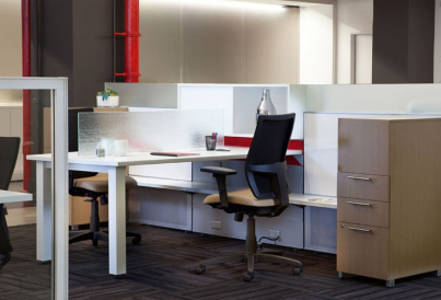 an office workstation with AIS furniture